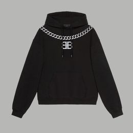 Designer de luxe automne / hiver mode rue coton sport pull sortir respirant lâche hommes et femmes lettre chaîne modèle sweat à capuche décontracté