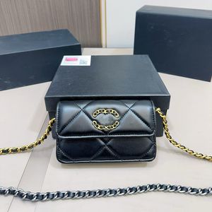 Bolso de lujo de diseñador Bolso de hombro de mujer de moda Bolso de cuero real Piel de oveja Bolsa cruzada Cadena de oro o plata Bolsos de hombro inclinados Monederos Calidad 5A