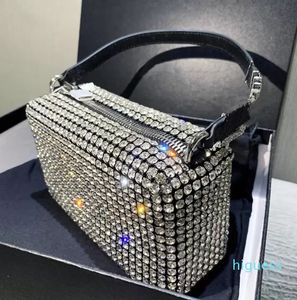 Designer-luxe tas vrouwen diamant hobo-zak handtas tote schouder kruislichaam glanzende strass tas tas dames koppeling