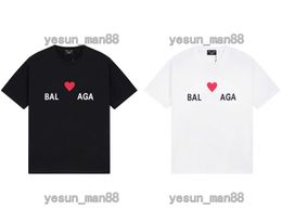 Designer Luxury Balanciaga Classic T -shirt Love Heart Gedrukte dames en herenspaar Balenciga losse ronde nek Top T -shirt