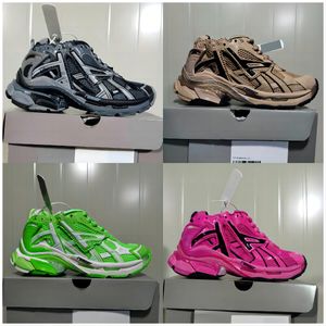 Designer Luxury Belenciaga Chaussures Runner 7.0 Femmes hommes Chaussures décontractées Paris Runner Transmit Send Bourgogne Deconstruction Sneakers Loafers Jogging 7