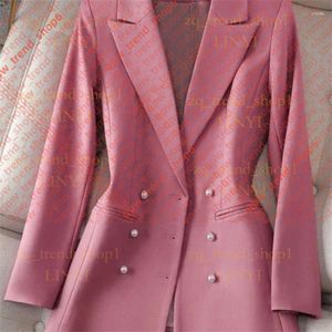 Designer Luxury Blazer Women's Cost's Costumes Spring Long Manches Blazer Blazer Femmes Pink Black Beige Femme Fashion Work Wear Jacket Coat 397