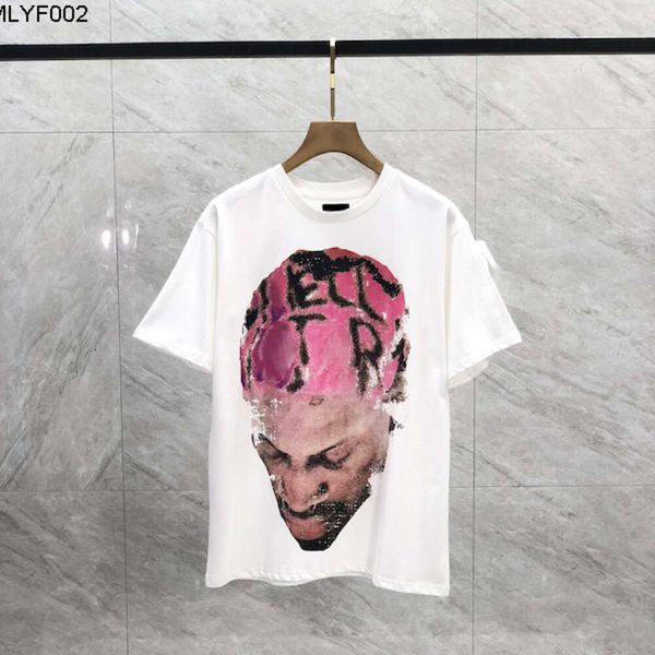 Diseñador Marca de lujo Moda High Street Cuello redondo Casual Letras impresas Hombres y mujeres Manga corta Venta callejera Hip Hop Ropa de talla grande