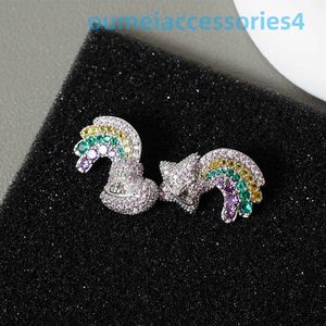 Designer Bijoux de marque de luxe Western Empress Dowagerearring Stud Xi Saturn Diamants colorés Mode Commuter Light Style Spicy Girl Boucles d'oreilles