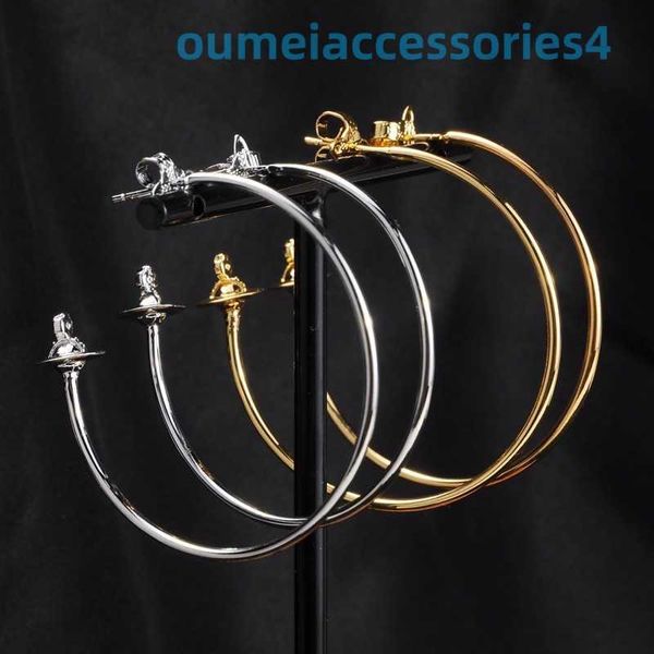 Bijoux de marque de luxe de créateur, boucles d'oreilles de l'impératrice occidentale douairière de douairières, grandes boucles d'oreilles minimalistes et de taille, le meilleur choix pour mettre en valeur la personnalité