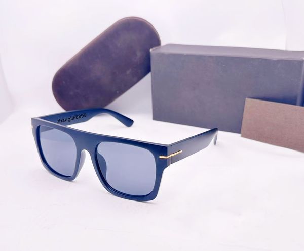 Lunettes de soleil polarisées carrées surdimensionnées de marque de luxe de concepteur pour femmes hommes nuances vintage UV400 classique grande planche de métal lunettes de soleil Tom