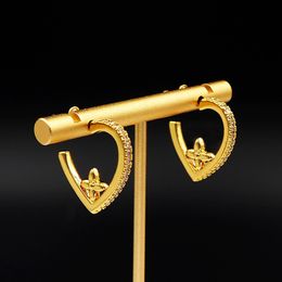 Designer Luxury Brass Earrings beroemd Frans merk Classic Presbyopia Ear Studs Swarovski ingelegde diamanten hoogwaardige vrouwen charme sieraden meisje mode cadeau