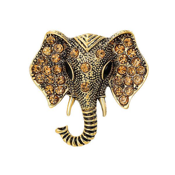 Broche de luxe de styliste, mode et broche créative en forme d'éléphant, en alliage animal personnalisé incrusté de diamant, accessoires pour vêtements de corsage