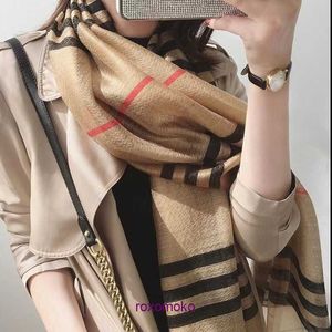Designer Luxe Bur Home-sjaals te koop Zijden sjaal Herfst- en Koreaanse editie voor dames Veelzijdige moerbei-sjaal Wollen ruit Lang Tweeledig doel Lente