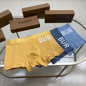 Designer de luxe burbrery Hommes Classique Sous-Vêtements Solide Couleur Boxer Pantalon Coton Respirant Personnalisé Confortable Caleçon Trois pièces Avec Boîte