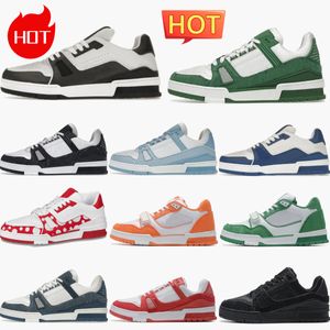 Diseñador Zapatos casuales de lujo Entrenador en relieve Hombres Mujeres Marca Louiseities Zapatillas de deporte Triple Blanco Cielo Azul Abloh Negro Verde Denim Tenis ViutonitiEs Entrenadores S68