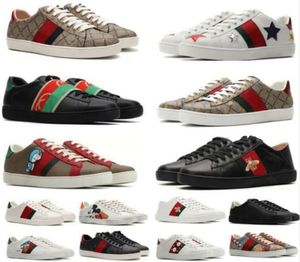 Designer Luxe Casual Schoenen Heren Dames Lederen Ace Sneakers Slang Tijger Geborduurde Mode Klassieke Outdoor Platte Schoenen