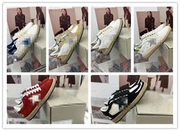 Designer Luxe Casual schoenen Dames Wit Rood Lederen Deluxe Brand Gold Super Crystal Low Cut Sneakers Email Glitter Repareerde Silver Star -schoenen met originele doos