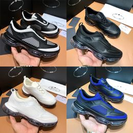 Diseñador de zapatos causales con caja Tejido de punto Entrenadores Aire Cómodo Cojín Zapatillas Hombres Mujeres Calzado deportivo Transpirable Goma de lujo Patrón de la zapatilla de deporte