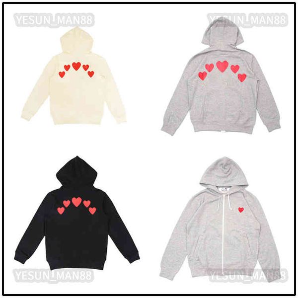 Designer de luxe Cdgs Classic Sweat à capuche Automne et hiver Mode Jouer Rouge Peach Heart Impression Hommes et femmes Couples Pull à capuche CoatZBO2