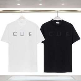 Designer Luxury Celins Classic 2023 printemps / été nouveau T-shirt à manches courtes avec lettre perlée, hommes et femmes, style haut de gamme