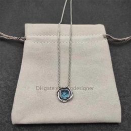 Collier de chaîne de luxe de concepteur rond Zircon chaînes de cou pour pendentif en pierre bleue solide rubis saphir femmes colliers à la mode couleur gemme bijoux fins 3