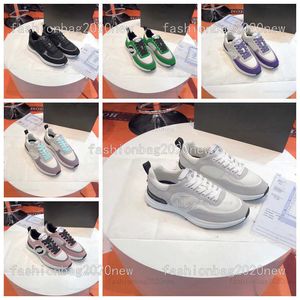Designer Luxe Kanaal Klassieke Sneaker Leer Vetersluiting Mesh Casual Lage Platformschoenen Dames Dames Outdoor Running Zapatos Basketbalschoenen