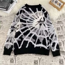 Designer Luxury Chaopai Classi Large Premium New American Loose Spider Sweater Heren herfst en winter Veelzijdig Casual Trend Onderlaag gebreid