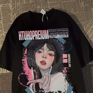 Diseñador de lujo Chaopai Classic 100 algodón súper caliente dulce 300 g Cool anime marca de moda cómoda camiseta suelta de manga corta para hombres y mujeres