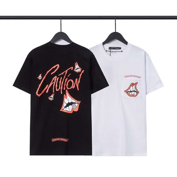 Diseñador de lujo Chaopai Classic 2023 Nueva letra naranja bolsa de labios camiseta de manga corta unisex deportes de gama alta