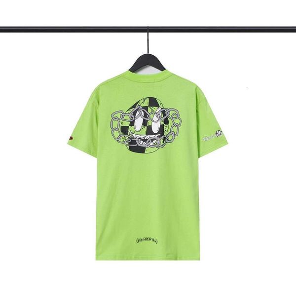 Diseñador de lujo Chaopai Classic 2023 Nueva calle graffiti dibujos animados fruta verde fluorescente amarillo camiseta de manga corta independientemente del estilo de género