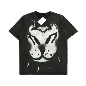 Designer Luxe Chaopai Classic Big Promotion All Cotton Fashion Dog Head Graffiti Gedrukt Korte T-Shirt Street Bulldog