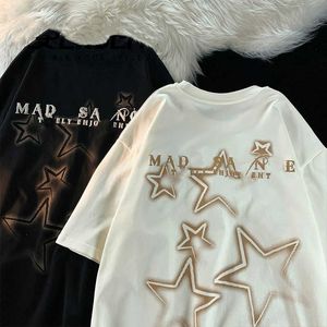 Designer Luxe Chaopai Classic Star Pattern T-shirt T-shirt heren en dames zomermode los zoet pittig stel korte mouw