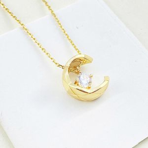 Designer Luxe Charme Ketting voor Vrouwen Ruitvormig Patroon Maan Sterren Sieraden Diamanten Ketting Valentijnsdag Cadeau Kettingen Ketting Sieraden Accessoires Niet vervagen