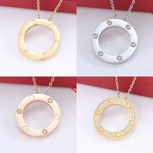 Designer Luxe Cirkel Liefde Ketting voor Vrouwen Liefde Sieraden Diamanten Ketting Valentijnsdag Cadeau Kettingen Choker Ketting Sieraden Accessoires Niet vervagen