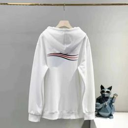 Diseñador de lujo Balencigas clásico Mujer Coke Wave Ballanciagas Sudadera con capucha Tech Hooded Paris Letras delanteras y traseras Suéter de felpa Chaqueta con capucha para hombres y mujeres blanco