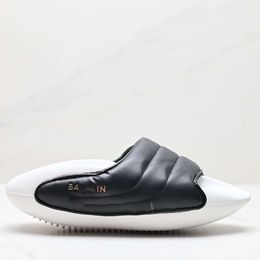 Designer luxe balmaim klassieke pantoffels schoenen lente en zomer pantoffels verhogen dikke zolen lederen puntige paar schoenen broodschoenen