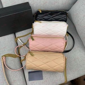 Bolso cruzado de lujo de diseñador, bolso de hombro a la moda, bolsos con cadena, billetera cilíndrica clásica para mujer, bolso largo con cremallera única