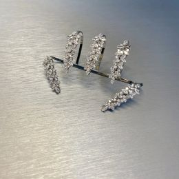 Designer Luxe kristallen tarwe oorblad handpalmpangle één stuk kubieke zirkonia manchet armband sieraden hangjes voor vrouwen 925 zilveren kleur