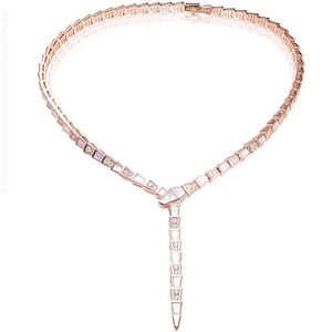 Collier de dîner de luxe de concepteur femmes dame paramètres de nacre cubique Zircon serpent collier de serpent collier Bracelet bracelet