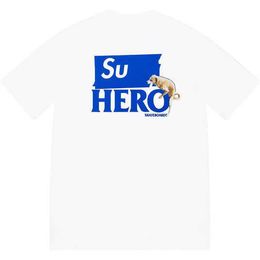 Дизайнерская роскошная модная классическая мужская и женская футболка с рисунком щенка Summer Supremo SS22 Week 17 Футболка Antihero Dog с коротким рукавом Supremomy