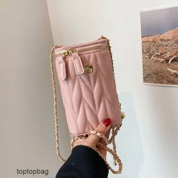 Designer Luxe mode Cross Body-tassenKoreaanse versie van Xiaoxiangfeng nieuwe frietzak 2023 frisse en zoete mini-telefoontas kettingstaaf enkele schouder crossbody b