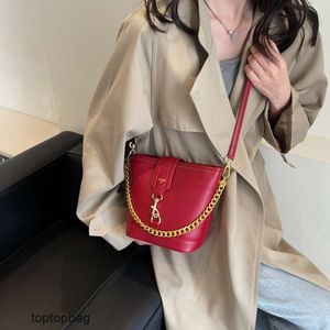 Designer Luxe mode Cross Body-tassenKoreaanse versie grote capaciteit bucket bag met haakketting 2023 nieuwe trendy en veelzijdige luchttextuur crossbody met enkele schouder dames