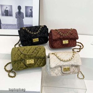 Designer Luxe mode Schoudertassen 2023 Nieuwe Modetrend Gouden Fluwelen Kleine Vierkante Tas Veelzijdige Westerse Stijl Eén Schouder Crossbody Damestas