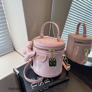 Designer luxe mode schoudertassen Nieuwe stijl tas voor dames enkele schouder cilindrische tas ins frisse en zoete modetrend diamant rasterpatroon effen kleur buc