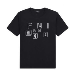 Designer Luxe Fendss Classique Chaopai Printemps / Été Pur Coton Col Rond T-shirt Imprimé Lâche Grand Couple Hommes Et Femmes À Manches Courtes À La Mode