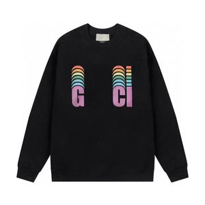 Designer de luxe Guggi Classic High Version Lettre Digital Spray Imprimé Rainbow Print pour hommes et dans une niche haut de gamme Feel Sweater