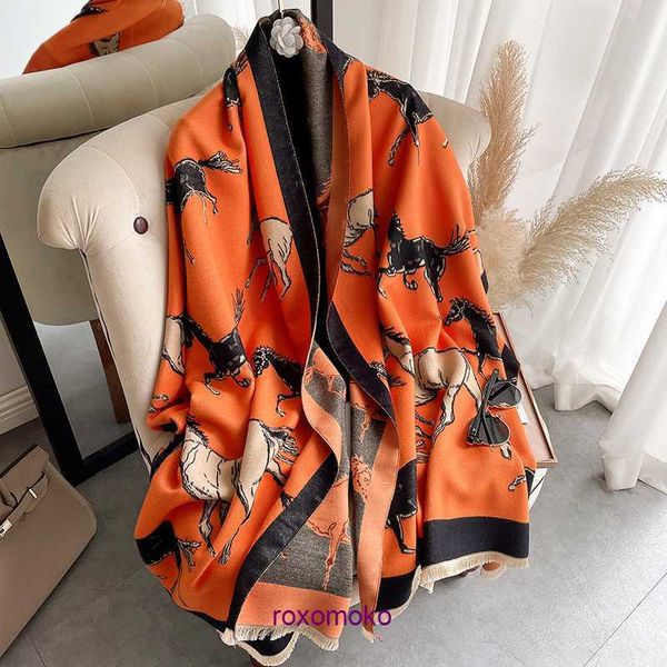 Diseñador de lujo H Bufandas para el hogar a la venta Bufanda de cachemira de imitación Corcel para mujer Borla de caballo Versión coreana Moda Protección para el cuello Otoño e invierno Mantón cálido