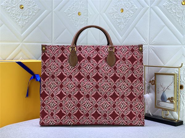 Sac fourre-tout de luxe de créateur depuis 1854, sac à main en Textile Jacquard noir Bordeaux