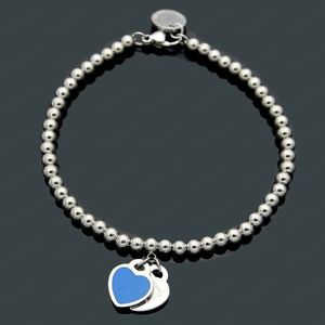 Designer luxe hartvormige hanglanke ketting Bracelet Dames roestvrij staal paar hangerse sieraden Valentijnsdag GI2176