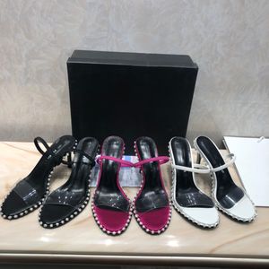 Sandálias de salto alto de luxo de designer, decoração de diamante de molde original, moda e sensação confortável com tamanho 34-40