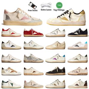 Designer Luxe Itlay Marque Casual Chaussures Super Star Baskets Plate-forme Casual Classique Rose Bleu Argent Talon Tab Blanc Cuir Nappa Cuir Femmes Hommes Étoiles Baskets