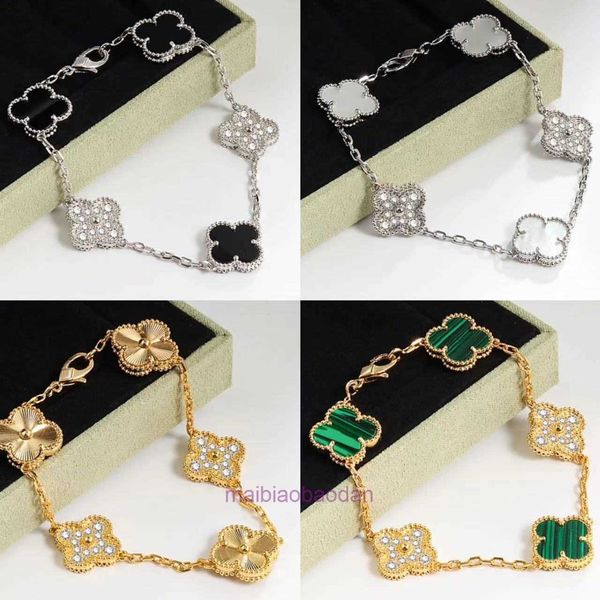 Designer Luxury Jewelry Bangle Clover Bracelet for Men and Women18k classic 4four leaf bracelets white nacre wharl charme gold plaqué