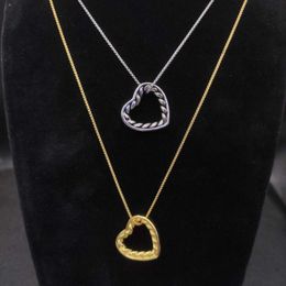 Envío gratis Diseñador dy joyería de lujo David Yuman Collar Cadena de collar en forma de corazón de plata y oro de alta edición con un grosor de 15 mm y una longitud de 455 cm Exten