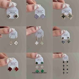 Designer bijoux de luxe boucles d'oreille quatre boucles d'oreilles en résine de coque zircon fleur de fleur de pétale légère de luxe haut de gamme